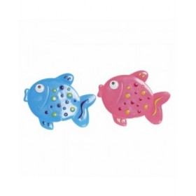 Tappeto da bagno DKD Home Decor 13 x 1 x 10,5 cm Azzurro Rosa Per bambini PVC Pesce (2 Unità)