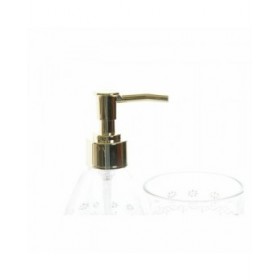 Set da Bagno DKD Home Decor Dorato Cristallo ABS Plastica Foglia della pianta 9 x 9 x 18 cm