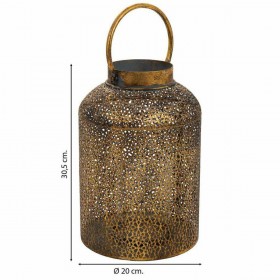 Portacandele Alexandra House Living Oro Vetro Ferro 20 x 30 x 20 cm