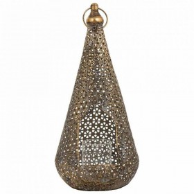 Portacandele Alexandra House Living Oro Vetro Ferro 19 x 43 x 19 cm
