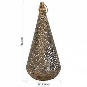 Portacandele Alexandra House Living Oro Vetro Ferro 19 x 43 x 19 cm