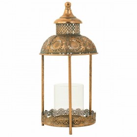 Portacandele Alexandra House Living Oro Vetro Ferro 19 x 42 x 19 cm