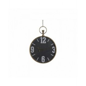 Orologio da Parete DKD Home Decor Cristallo Nero Dorato Ferro