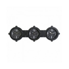 Orologio da Parete DKD Home Decor Cristallo Nero Ferro (58 x 6,5 x 18 cm)