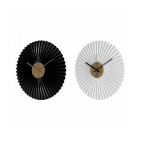Orologio da Parete DKD Home Decor Bianco Nero Bianco/Nero Ferro Plastica Moderno 30 x 4 x 30 cm (2 Unità)
