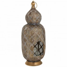 Portacandele Alexandra House Living Oro Vetro Ferro 21 x 55 x 21 cm