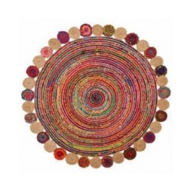 Tappeto DKD Home Decor Cotone Multicolore Iuta (200 x 200 x 1 cm)