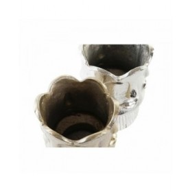 Vaso DKD Home Decor Dorato Viso Champagne Argentato Alluminio Moderno 12 x 12 x 17 cm (2 Unità)