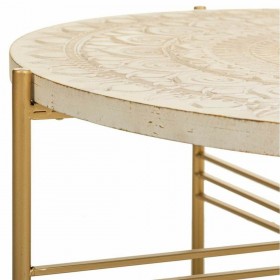 Tavolino da Caffè Alexandra House Living Bianco Metallo Legno di abete Legno MDF 80 x 36 x 80 cm