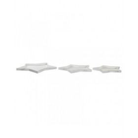 Centrotavola DKD Home Decor 57 x 54 x 3 cm Bianco Shabby Chic Decapaggio (3 Pezzi)