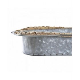 Centrotavola DKD Home Decor Grigio Marrone Ferro Fibra (51 x 26 x 7 cm)
