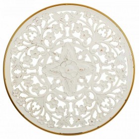 Decorazione da Parete Alexandra House Living Bianco Metallo Legno MDF 3 x 87 x 87 cm