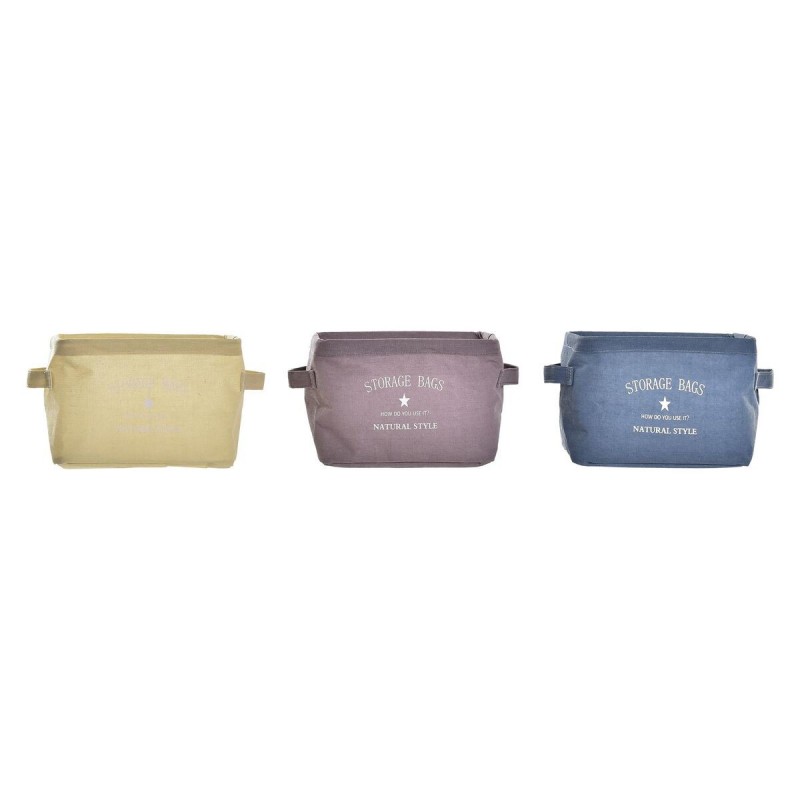 Cestino DKD Home Decor Tela Moderno (20 x 16 x 15 cm) (3 Unità)