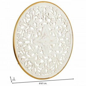 Decorazione da Parete Alexandra House Living Bianco Metallo Legno MDF 3 x 87 x 87 cm