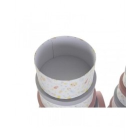 Set di Scatole per Sistemare Impilabili DKD Home Decor Fiori Righe Azzurro Lilla Bianco Multicolore Cartone (37,5 x 37,5 x 18 cm