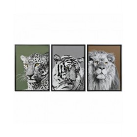 Quadro DKD Home Decor 67 x 3 x 93 cm Coloniale Giungla (3 Pezzi)