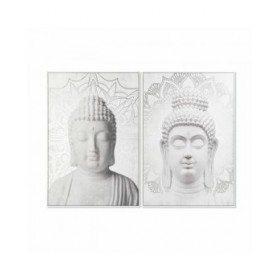 Quadro DKD Home Decor 82,5 x 4,5 x 122,5 cm Buddha Orientale (2 Unità)