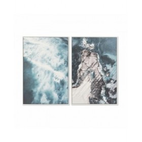 Quadro DKD Home Decor 62,5 x 4,5 x 93 cm Mare e oceano (2 Unità)