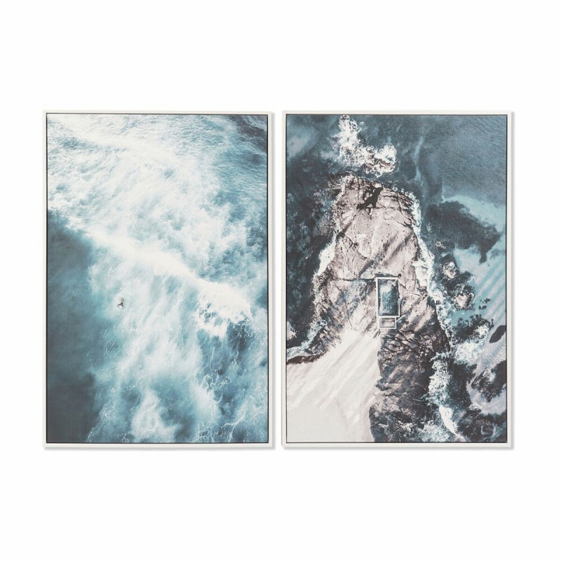 Quadro DKD Home Decor 62,5 x 4,5 x 93 cm Mare e oceano (2 Unità)