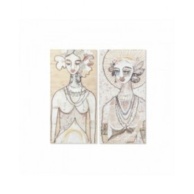Quadro DKD Home Decor 60 x 3,7 x 120 cm Donna Coloniale (2 Unità)
