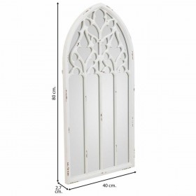 Specchio da parete Alexandra House Living Bianco Vetro Legno di abete Legno MDF 2 x 80 x 40 cm