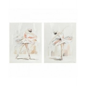 Quadro DKD Home Decor 80 x 3,7 x 100 cm Ballerina Classica Romantico (2 Unità)