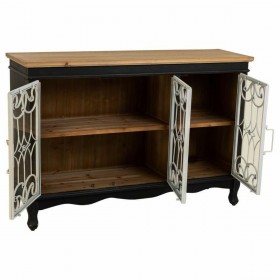 Credenza Alexandra House Living Nero Vetro Legno di abete Legno MDF 36 x 80 x 120 cm