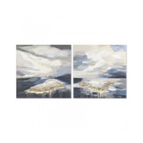 Quadro DKD Home Decor 100 x 3,5 x 100 cm Astratto Moderno (2 Unità)