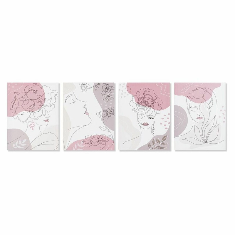Quadro DKD Home Decor Donna (30 x 1,8 x 40 cm) (4 Unità)