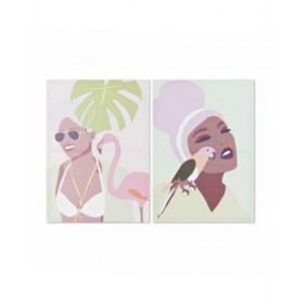 Quadro DKD Home Decor Tropicale (50 x 1,8 x 70 cm) (2 Unità)