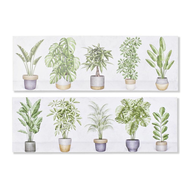 Quadro DKD Home Decor Impianto (90 x 2,3 x 30 cm) (90 x 1,5 x 30 cm) (2 Unità)