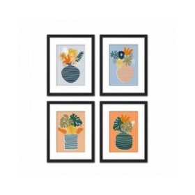 Quadro DKD Home Decor Vaso (35 x 2,5 x 45 cm) (35 x 2 x 45 cm) (4 Unità)