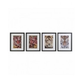 Quadro DKD Home Decor Coloniale Giungla (35 x 2,5 x 45 cm) (35 x 2 x 45 cm) (4 Unità)