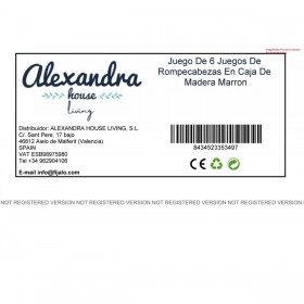 Puzzle Alexandra House Living Marrone Vetro Legno di acacia 12 x 6 x 17 cm 6 Pezzi