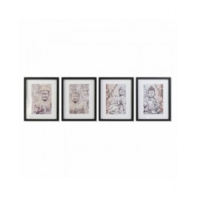 Quadro DKD Home Decor Buddha Orientale (35 x 2,5 x 45 cm) (35 x 2 x 45 cm) (4 Unità)