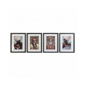 Quadro DKD Home Decor Coloniale Etnico (35 x 2,5 x 45 cm) (4 Unità)