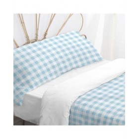 Set di copripiumino HappyFriday Basic Kids Azzurro Singolo Vichy 2 Pezzi