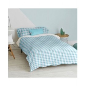 Set di copripiumino HappyFriday Basic Kids Azzurro Singolo Vichy 2 Pezzi