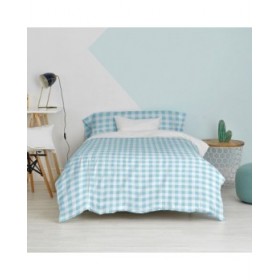 Set di copripiumino HappyFriday Basic Kids Azzurro Singolo Vichy 2 Pezzi