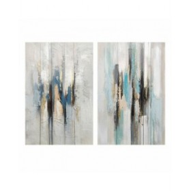 Quadro DKD Home Decor Astratto 80 x 3 x 120 cm Città (2 Unità)