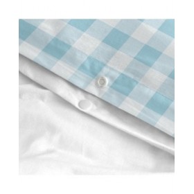 Set di copripiumino HappyFriday Basic Kids Azzurro Singolo Vichy 2 Pezzi