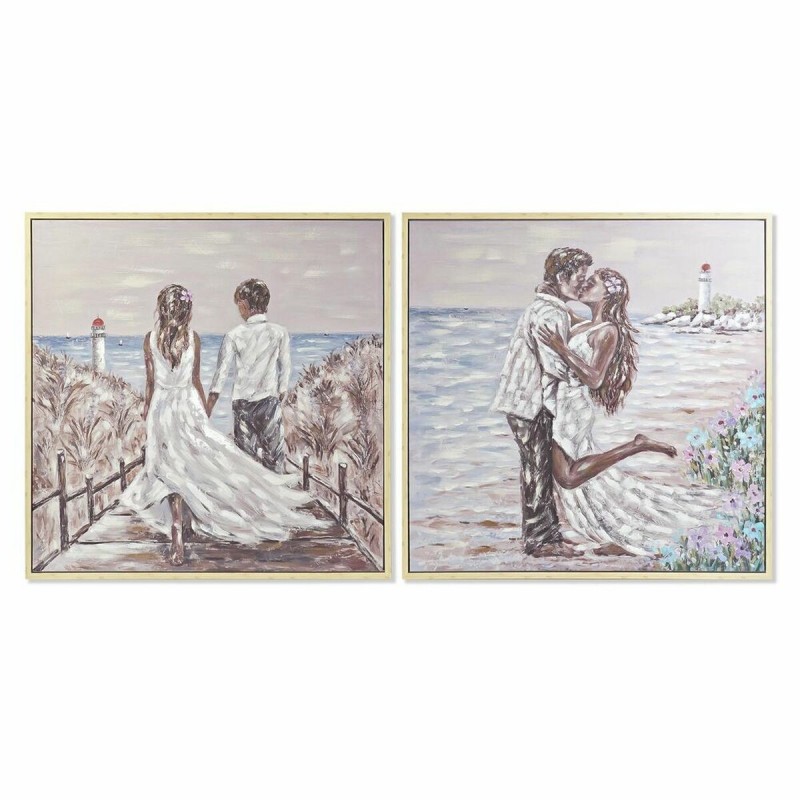 Quadro DKD Home Decor Spiaggia (100 x 4 x 100 cm) (2 Unità)