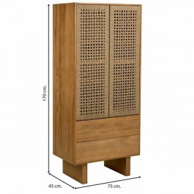 Armadio Alexandra House Living Marrone Corda Legno di abete Legno di paulownia 45 x 170 x 80 cm 45 x 170 x 75 cm