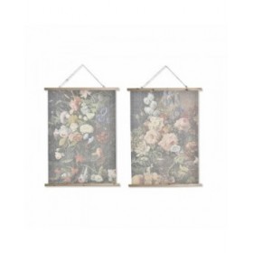 Quadro DKD Home Decor Fiori Moderno 75 x 2 x 100 cm (2 Unità)