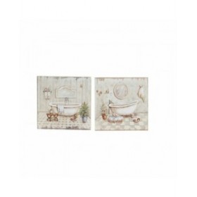 Quadro DKD Home Decor Bagni (2 Unità) (20 x 3 x 20 cm)