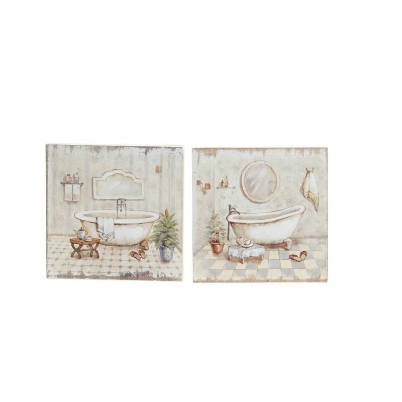 Quadro DKD Home Decor Bagni (2 Unità) (20 x 3 x 20 cm)