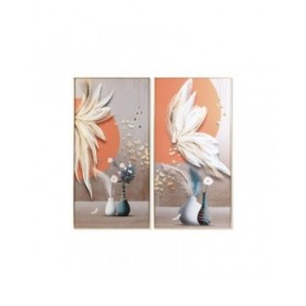 Quadro DKD Home Decor 80 x 3 x 160 cm Vaso (2 Unità)