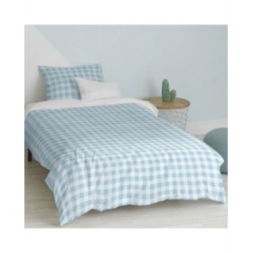 Set di copripiumino HappyFriday Basic Kids Azzurro Singolo Vichy 2 Pezzi