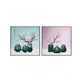 Quadro DKD Home Decor Vaso Orientale (80 x 3 x 80 cm) (2 Unità)
