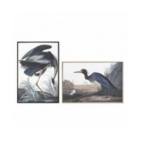 Quadro DKD Home Decor 63 x 4 x 93 cm Uccello Orientale (2 Unità)